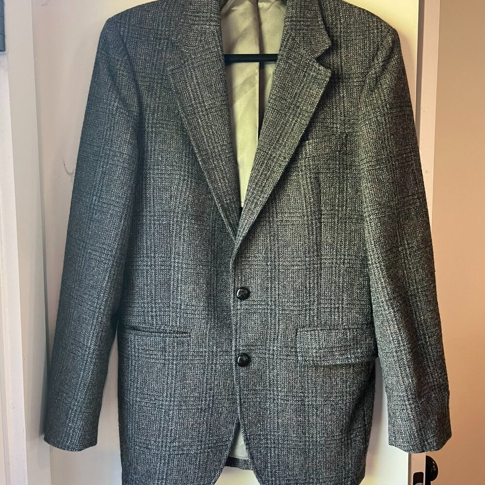 Stafford, 38R Men's Wool Tweed Dark Grey Sport Coat